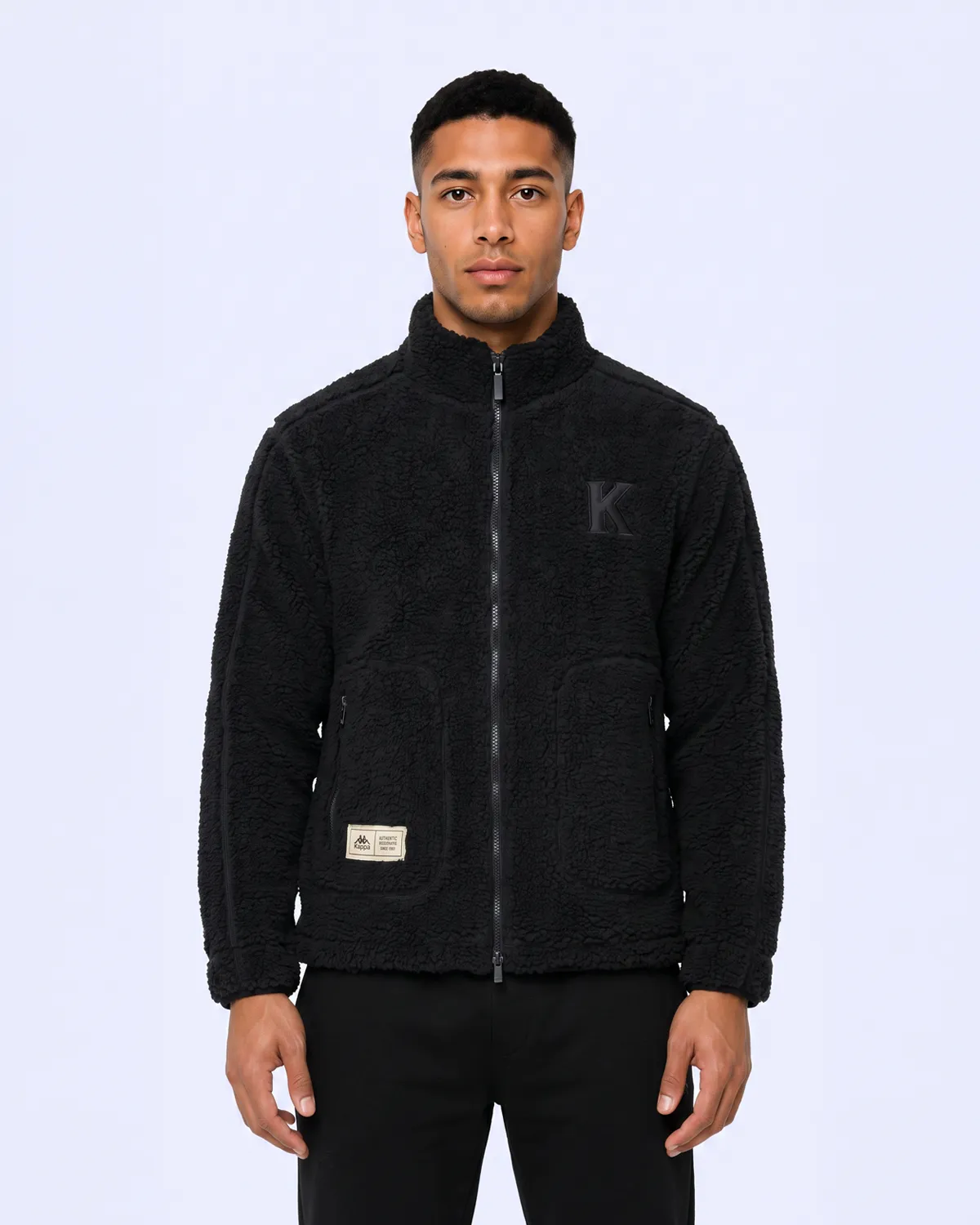 Siyah Authentic Karl Erkek Siyah Regular Sherpa Mont
