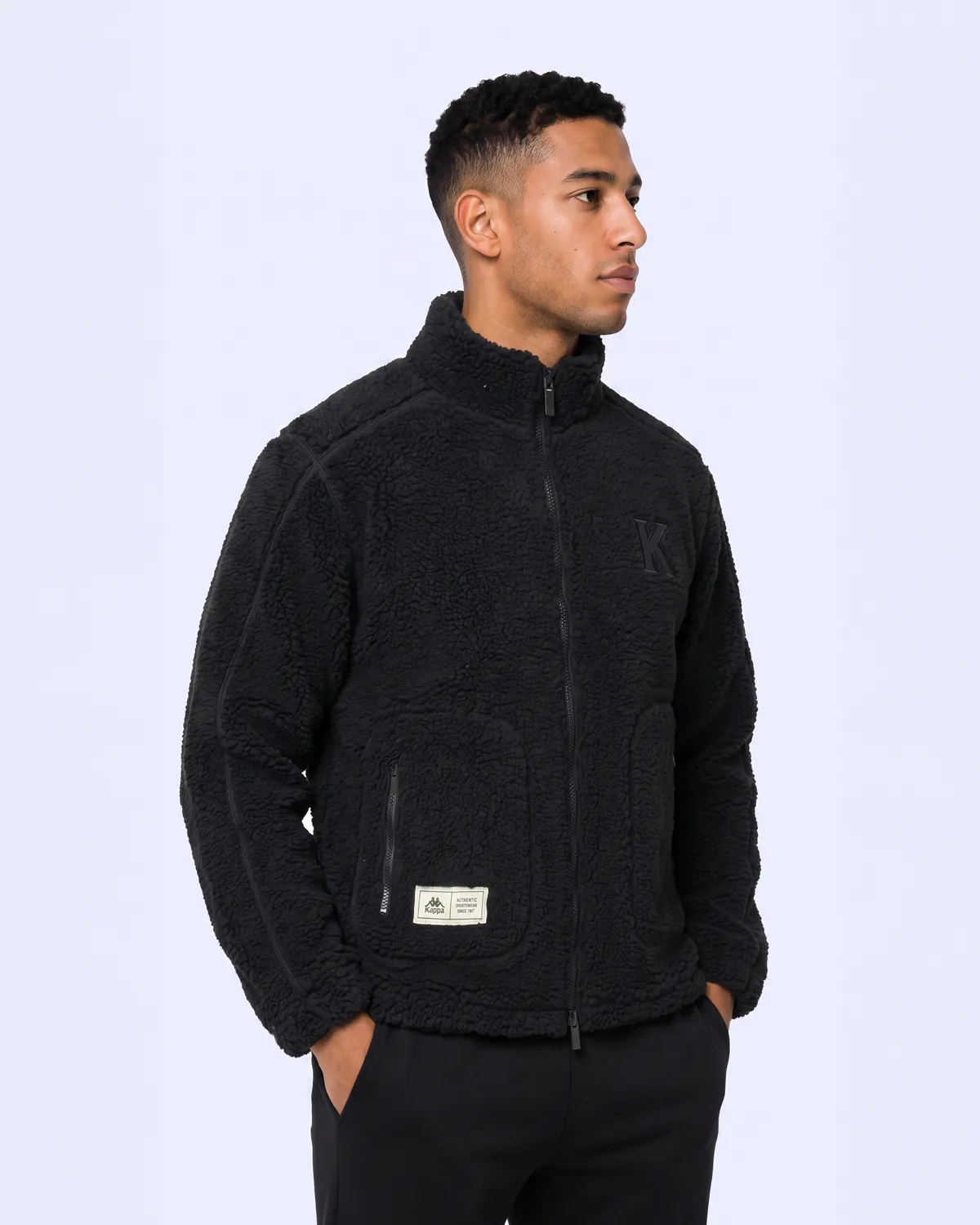 Siyah Authentic Karl Erkek Siyah Regular Sherpa Mont