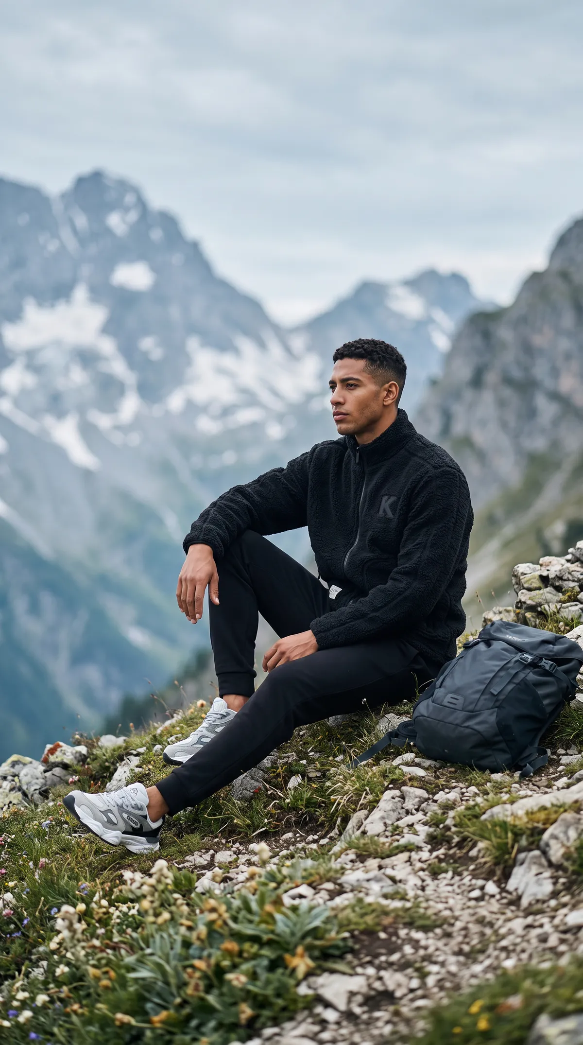 Siyah Authentic Karl Erkek Siyah Regular Sherpa Mont