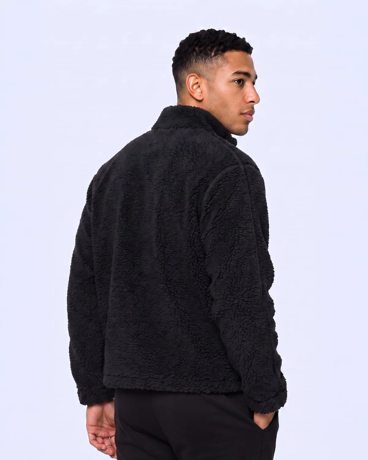 Siyah Authentic Karl Erkek Siyah Regular Sherpa Mont
