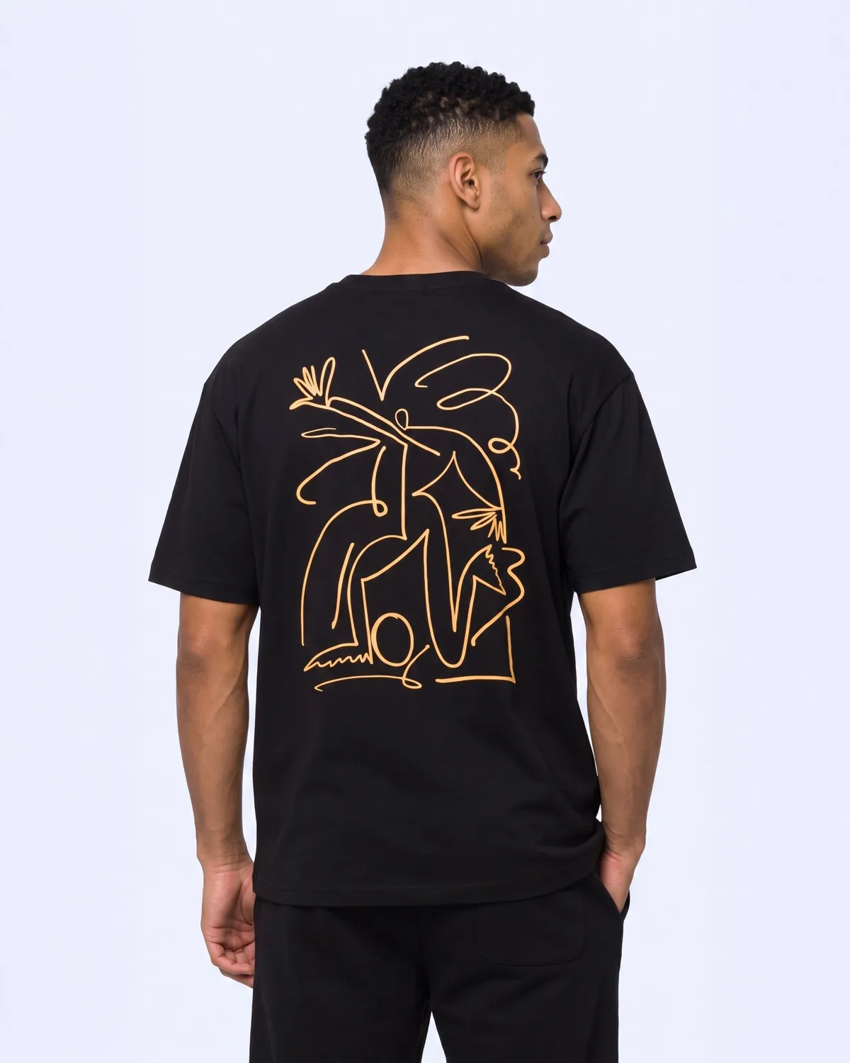 Siyah Authentic Omasy Tur Erkek Siyah Oversize Tişört