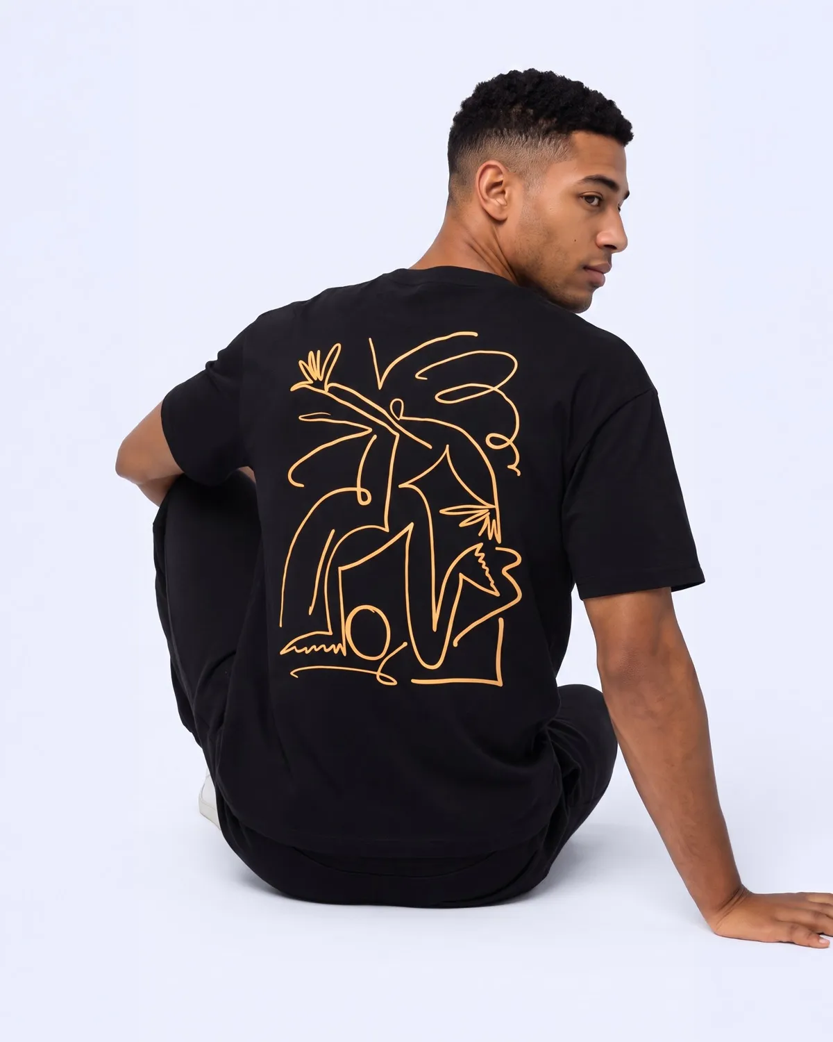 Siyah Authentic Omasy Tur Erkek Siyah Oversize Tişört