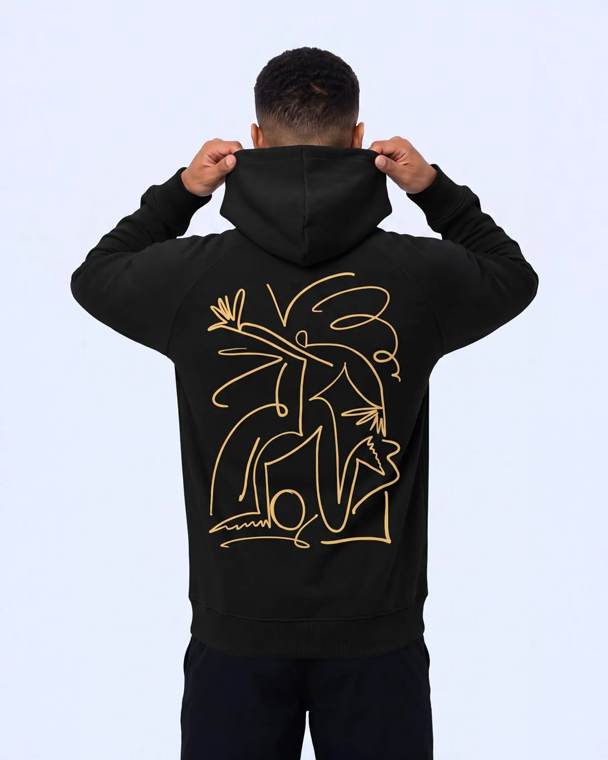 Siyah Authentic Onial Tur Erkek Siyah Oversize Hoodie
