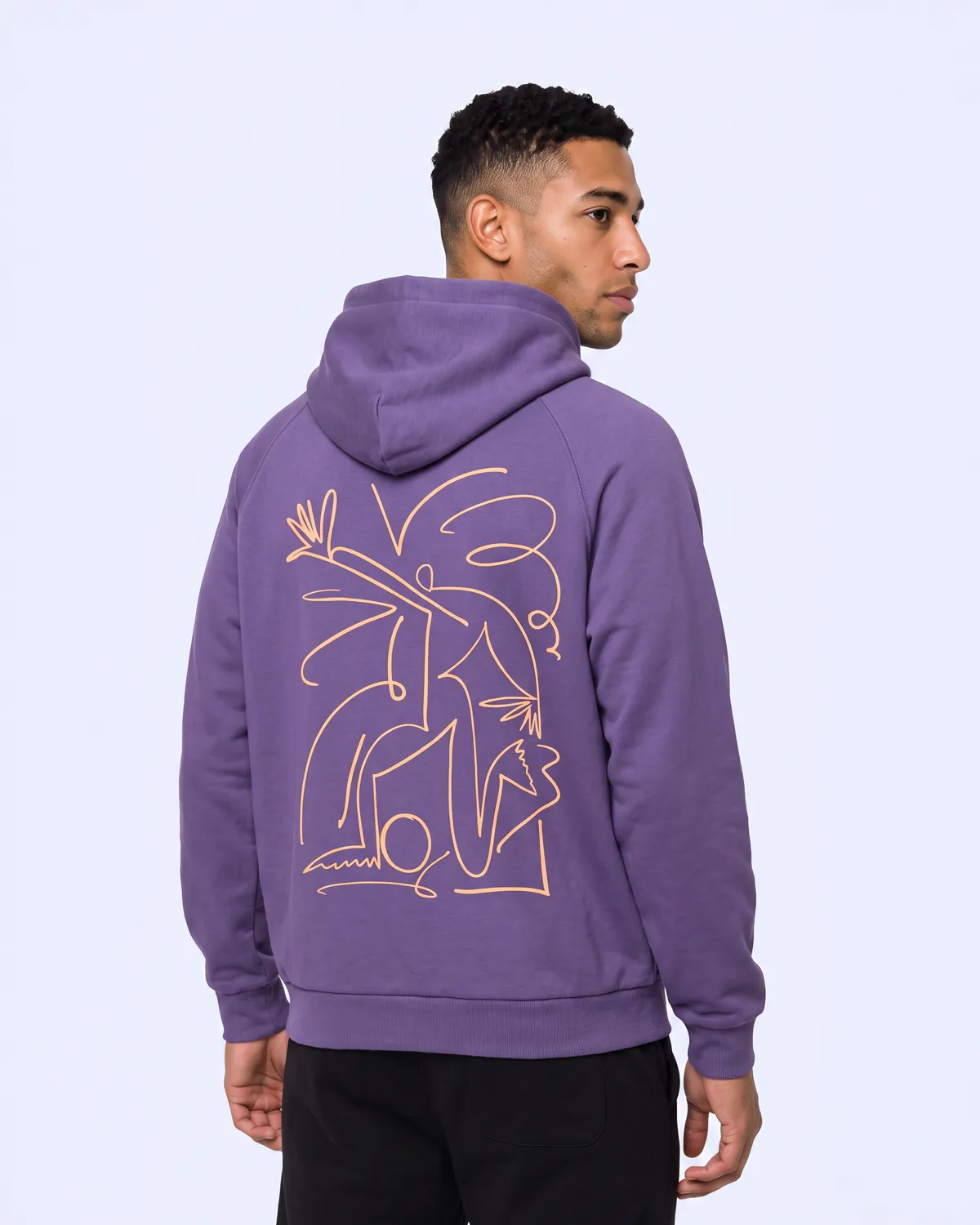 Mor Authentic Onial Tur Erkek Mor Viyole Oversize Hoodie