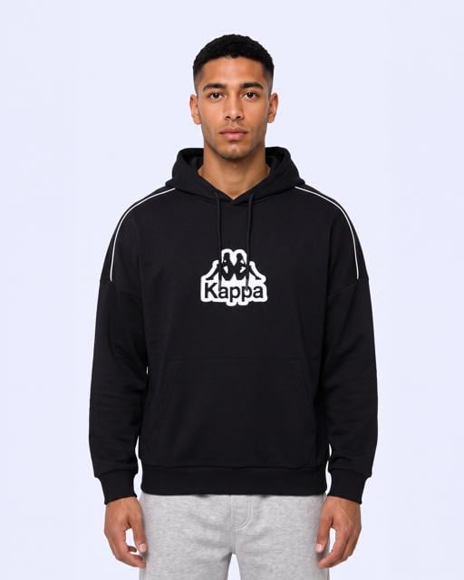 Siyah Logo İrente Tur Erkek Siyah Regular Hoodie - KAPPA® Türkiye