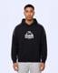 Siyah-Logo İrente Tur Erkek Gri Regular Hoodie