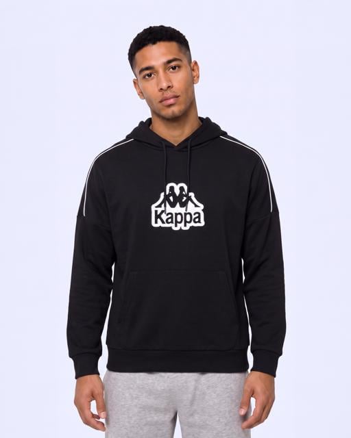 Siyah Logo İrente Tur Erkek Siyah Regular Hoodie - KAPPA® Türkiye