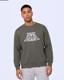 Yeşil-Logo İrbidden Tur Erkek Bej Regular Sweatshirt