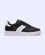 Siyah-Veludo Kadın Beyaz-Yeşil Sneaker