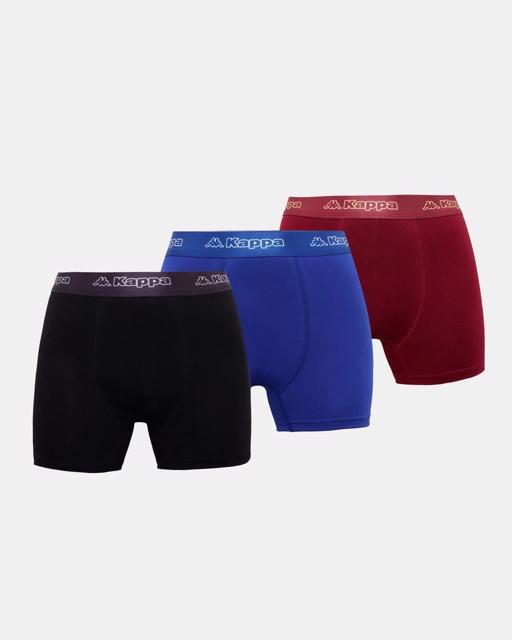 Siyah Logo Fuego 3 Pack Erkek Siyah-Lacivert-Bordo Regular Boxer - KAPPA® Türkiye