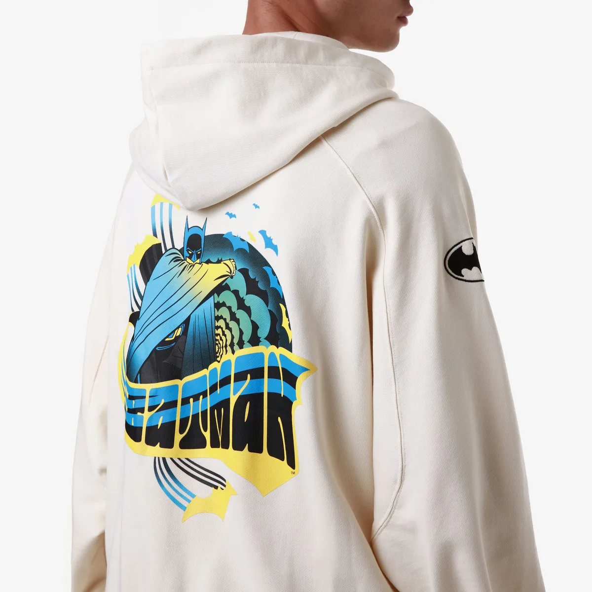 Beyaz Authentic Zefiro Warner Bros - Batman Erkek Ekru Regular Fit Hoodie