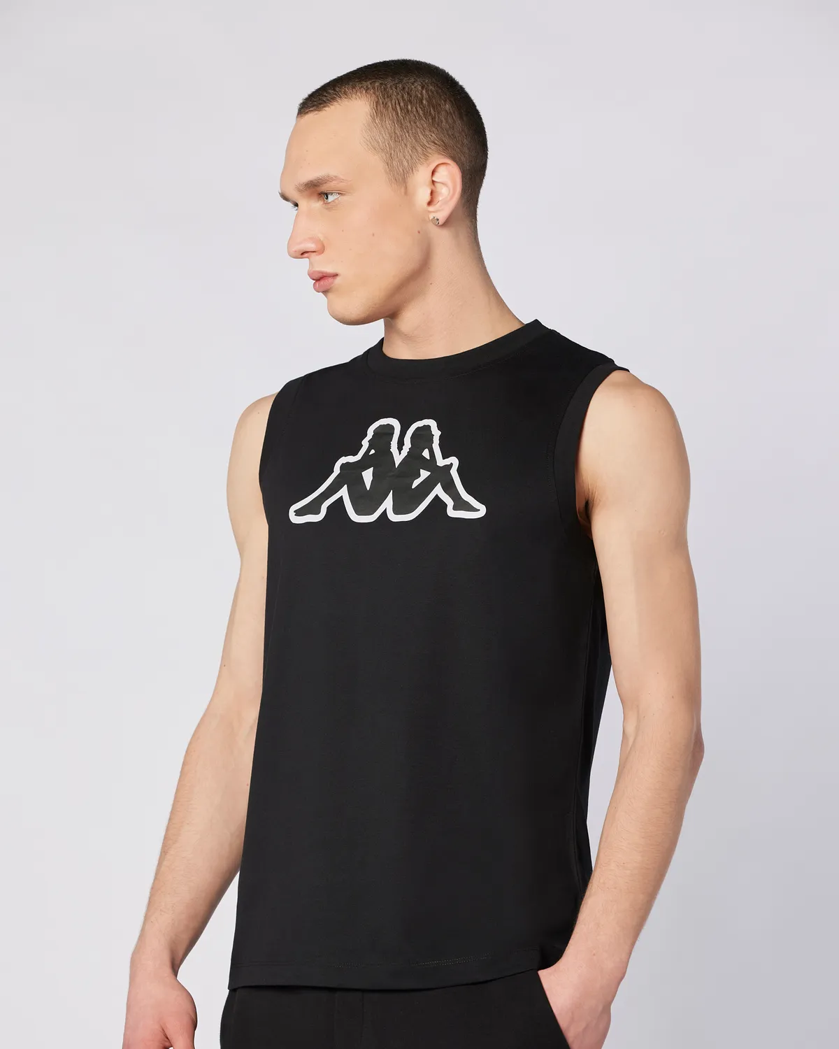 Siyah Logo Dwal  Erkek Siyah Regular Fit Atlet