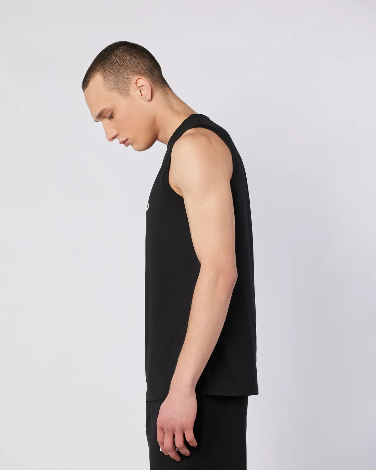 Siyah Logo Dwal  Erkek Siyah Regular Fit Atlet