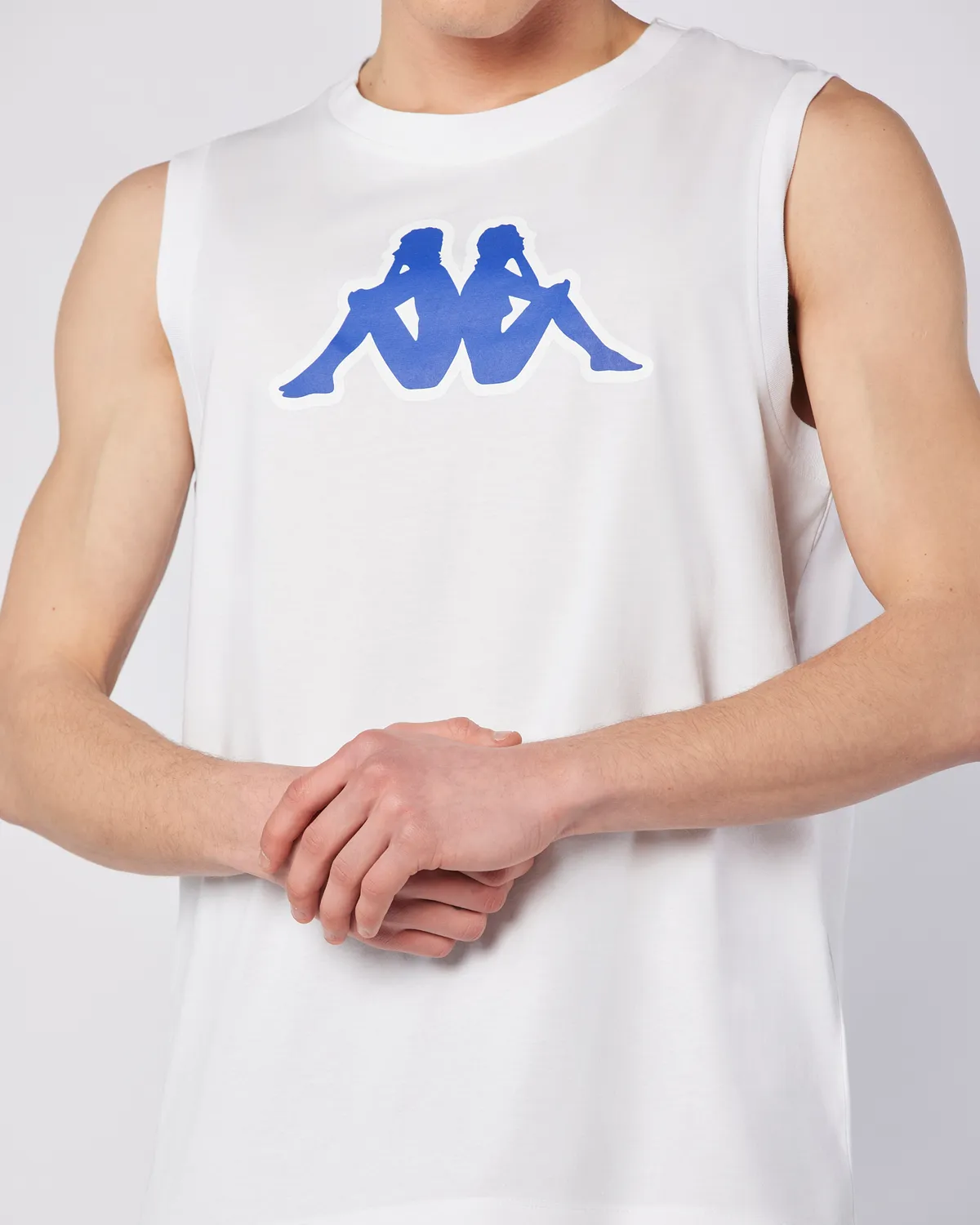 Beyaz Logo Dwal  Erkek Beyaz-Mavi-Beyaz Regular Fit Atlet