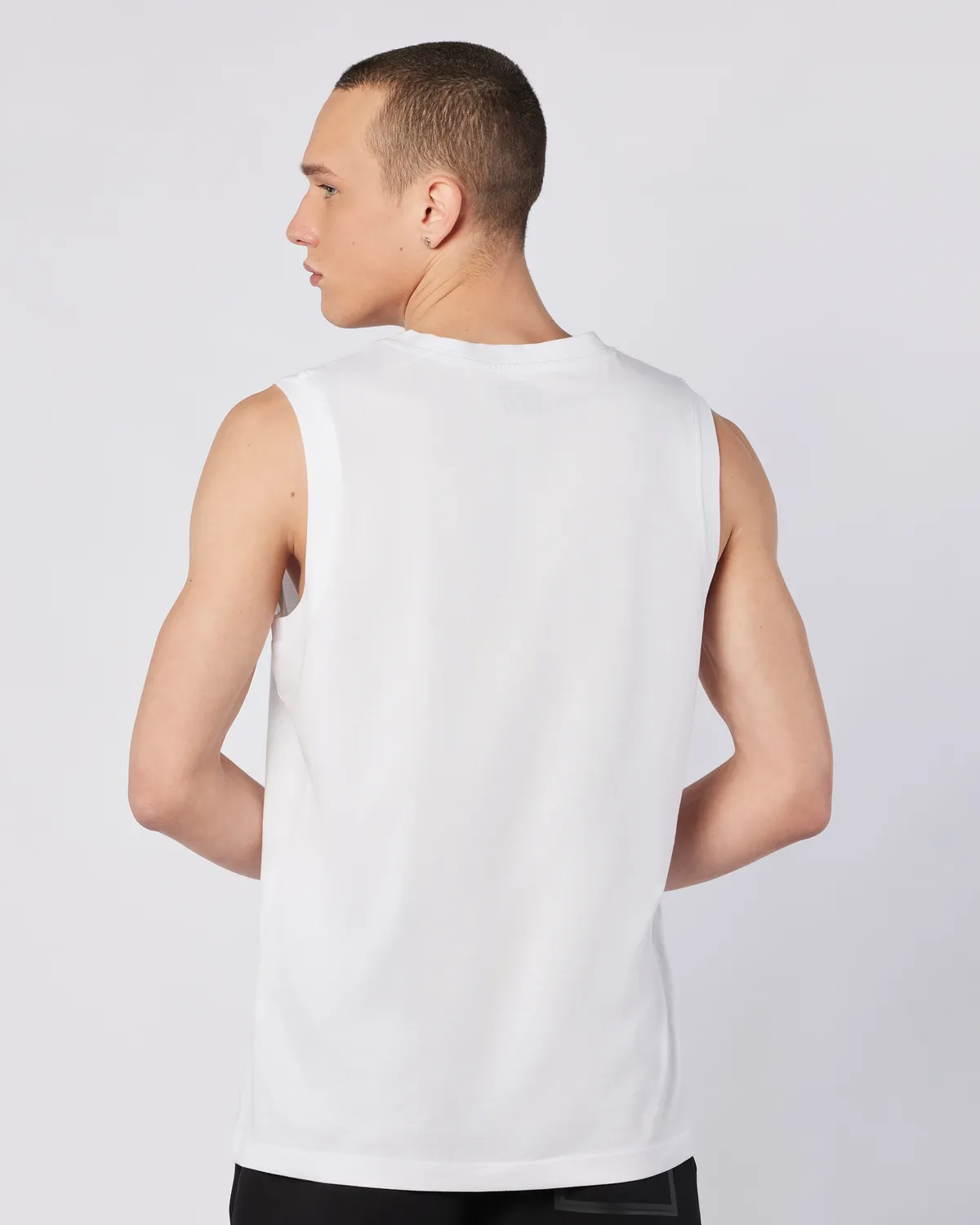 Beyaz Logo Dwal  Erkek Beyaz-Mavi-Beyaz Regular Fit Atlet