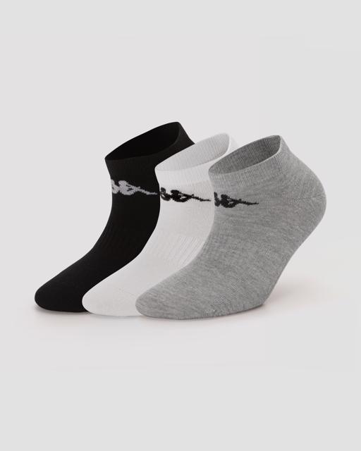 Gri Authentic Sandy  3pack Unisex Gri -Siyah-Beyaz Regular Fit Çorap - KAPPA® Türkiye