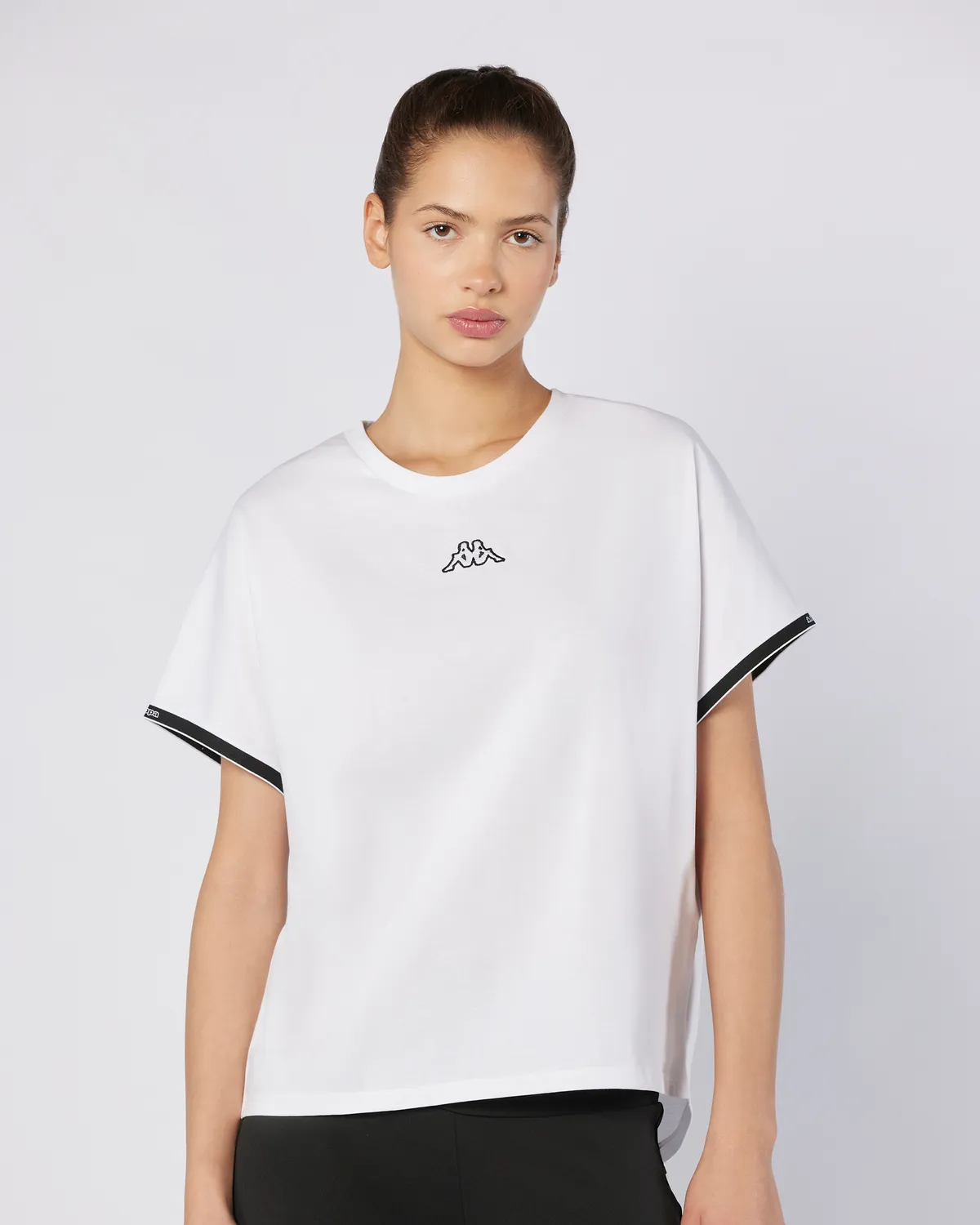 Beyaz Logo Tape Enna  Kadın Beyaz Regular Fit Tişört