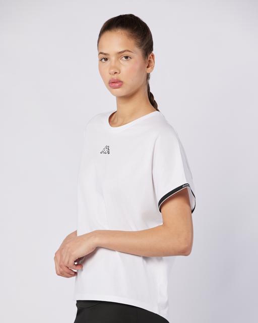 Beyaz Logo Tape Enna  Kadın Beyaz Regular Fit Tişört - KAPPA® Türkiye
