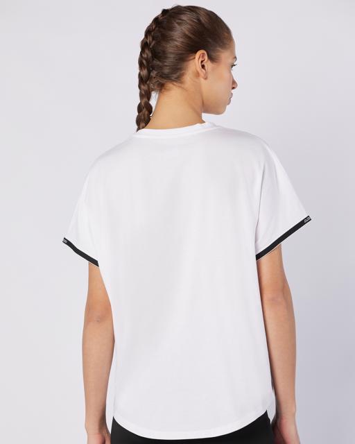 Beyaz Logo Tape Enna  Kadın Beyaz Regular Fit Tişört - KAPPA® Türkiye