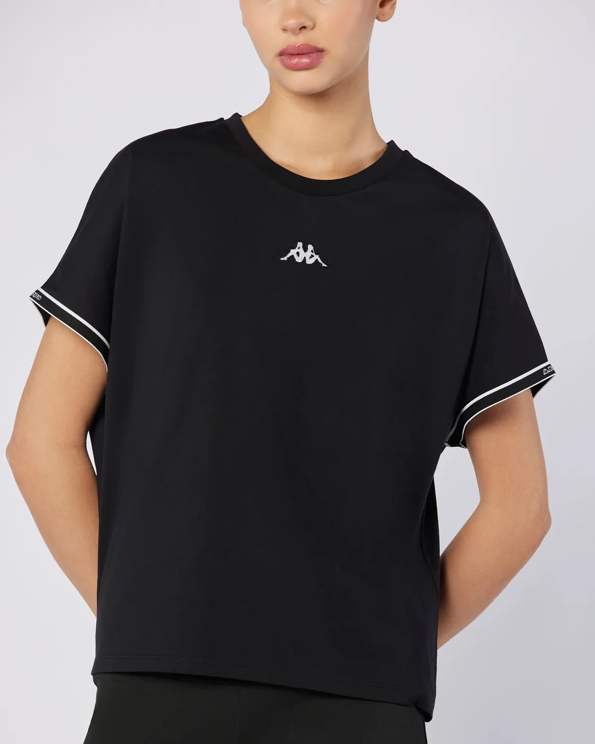 Siyah Logo Tape Enna  Kadın Siyah Regular Fit Tişört