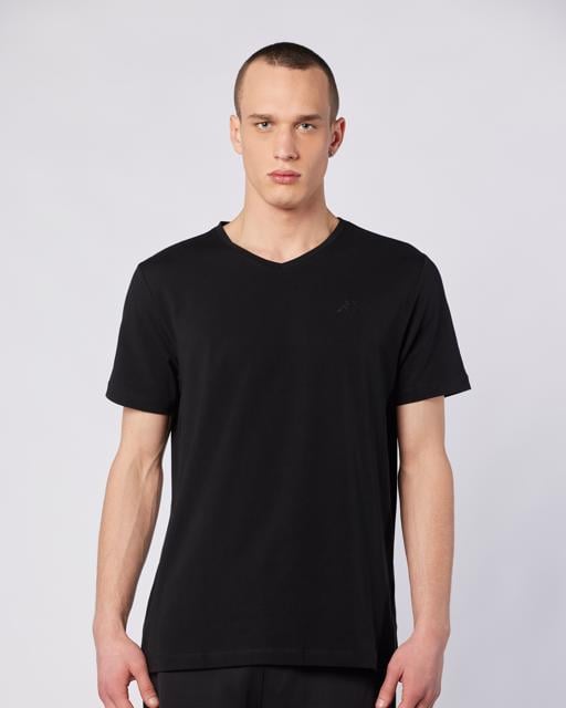 Siyah Vshape Erkek Siyah Regular Fit Tişört - KAPPA® Türkiye