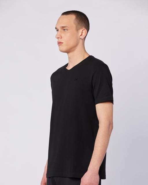 Siyah Vshape Erkek Siyah Regular Fit Tişört - KAPPA® Türkiye