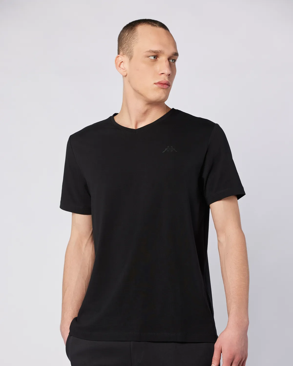 Siyah Vshape Erkek Siyah Regular Fit Tişört