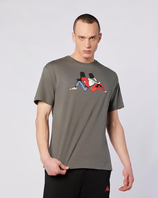 Gri Banda Pop Erkek Gri-Bej Regular Fit Tişört - KAPPA® Türkiye