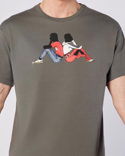 Gri Banda Pop Erkek Gri-Bej Regular Fit Tişört - KAPPA® Türkiye