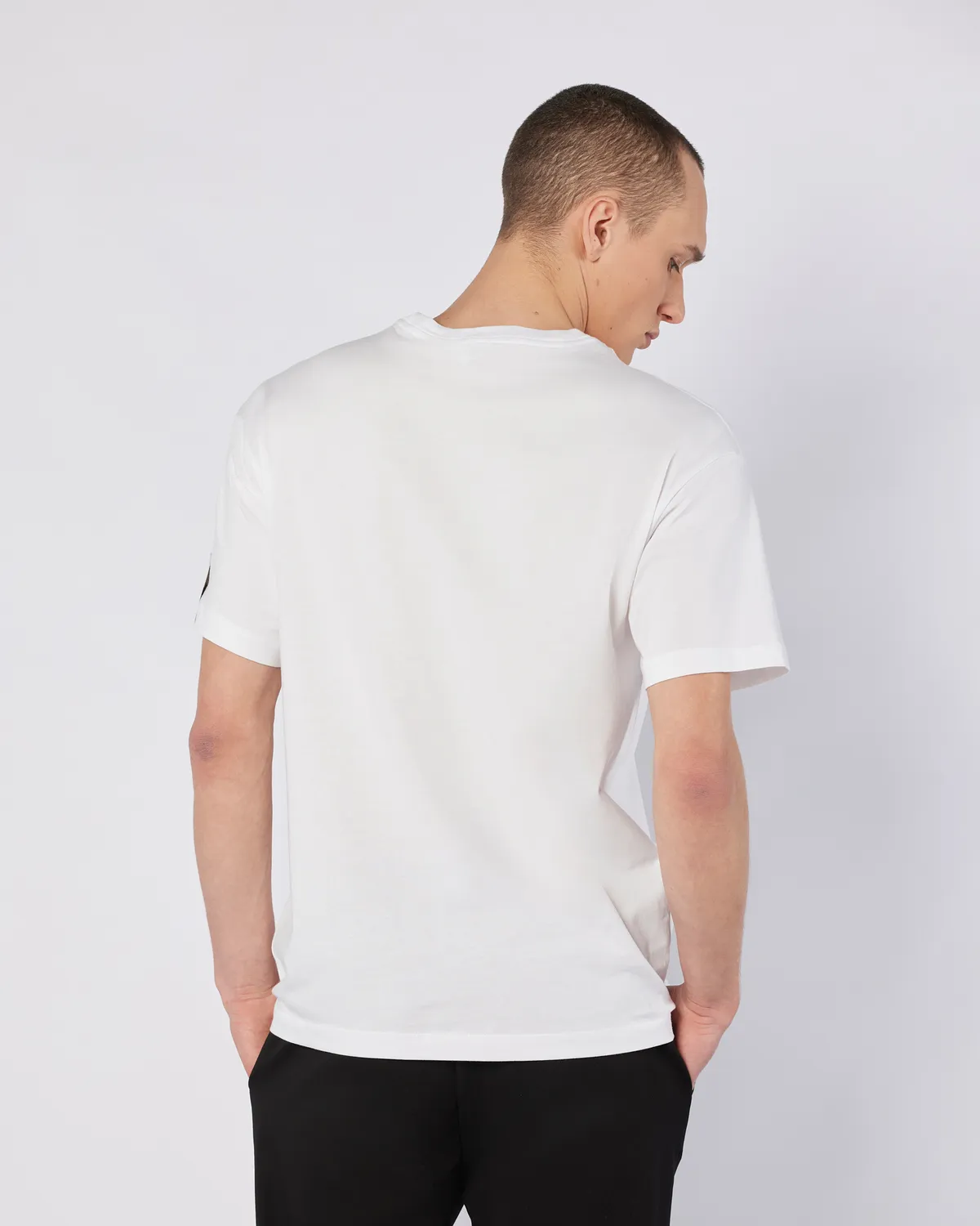 Beyaz Banda Pop Erkek Beyaz-Bej-Gri Regular Fit Tişört