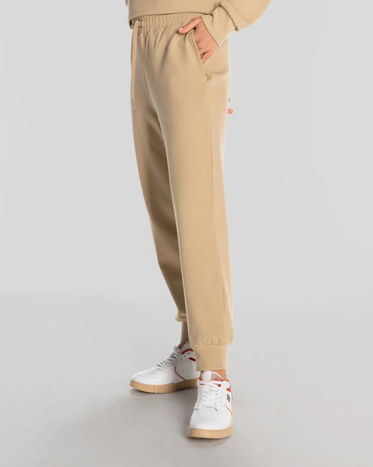 Bej Logo Elise Waffle Jogger Kadın Bej Eşofman Altı