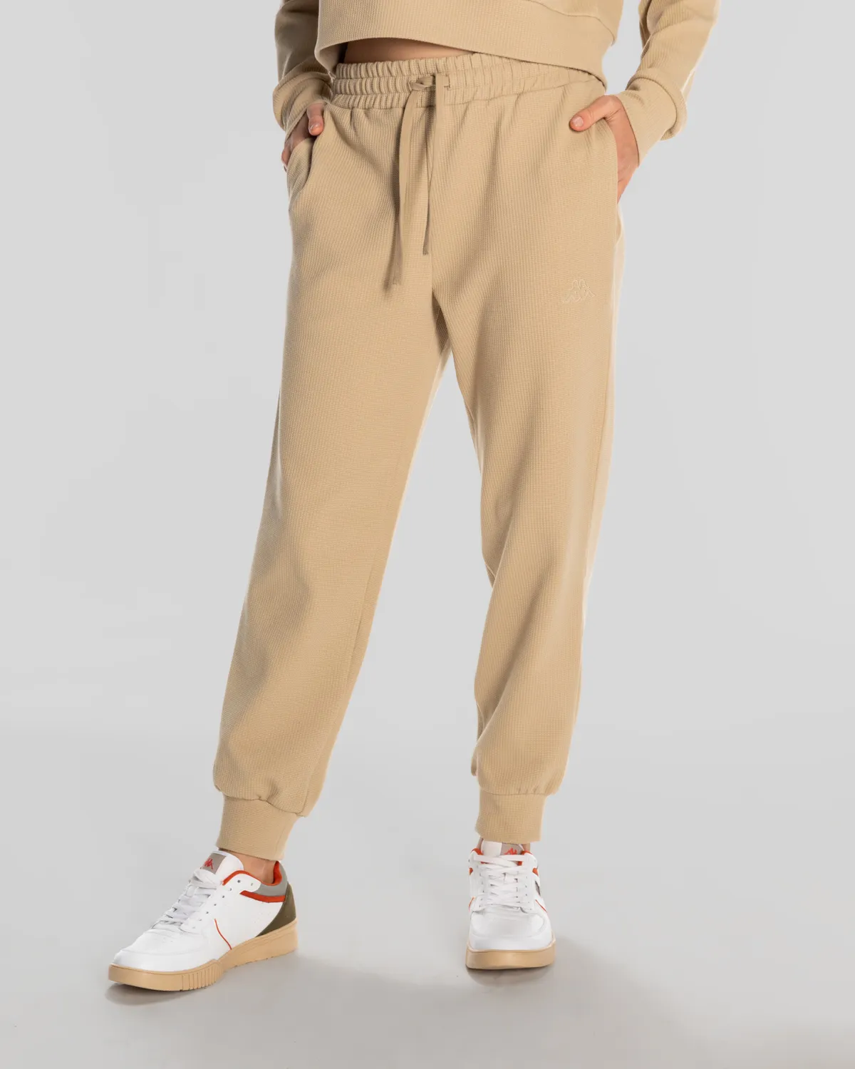 Bej Logo Elise Waffle Jogger Kadın Bej Eşofman Altı