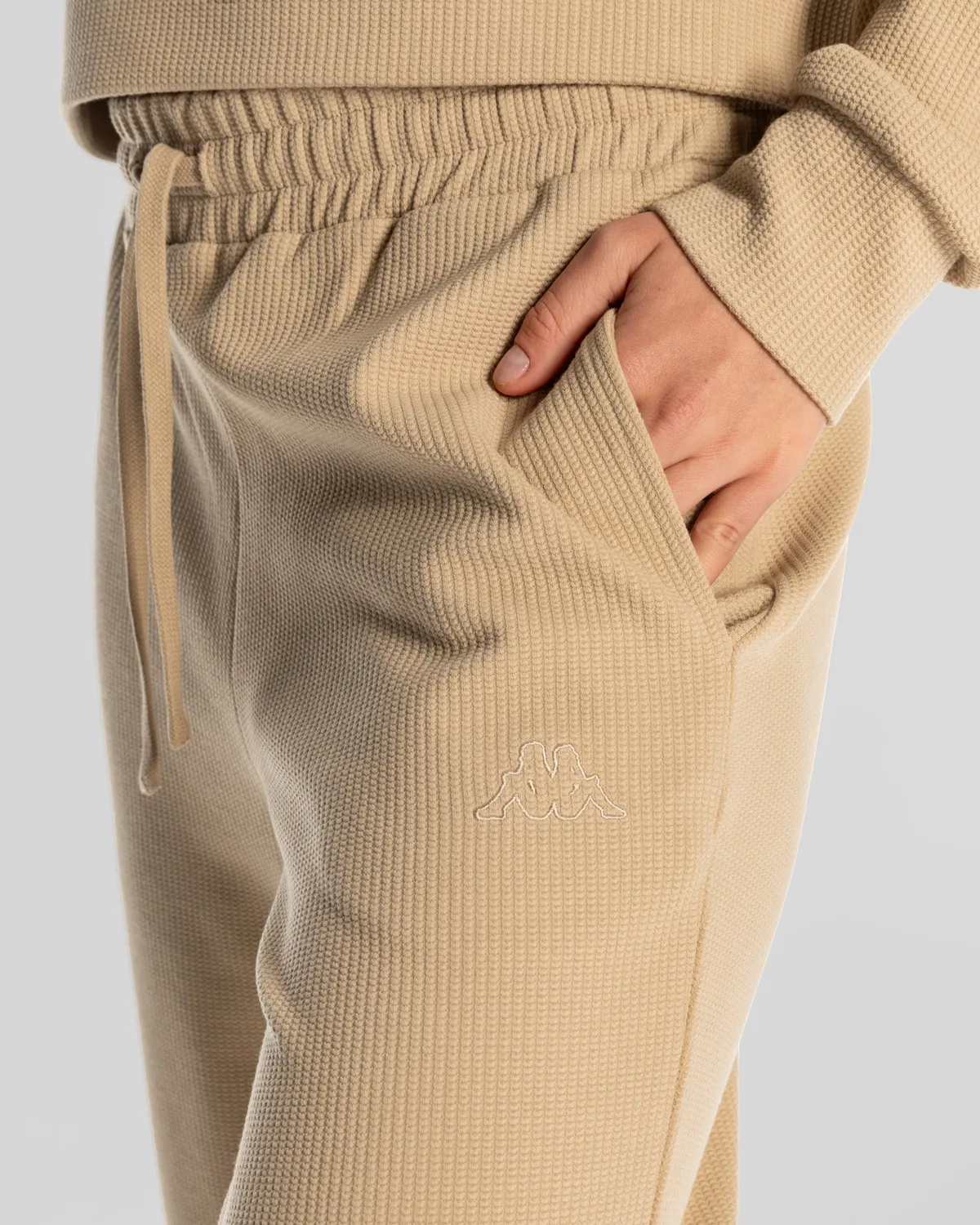 Bej Logo Elise Waffle Jogger Kadın Bej Eşofman Altı