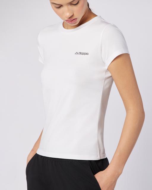 Beyaz Logo Jendy Kadın Beyaz Regular Fit Tişört - KAPPA® Türkiye