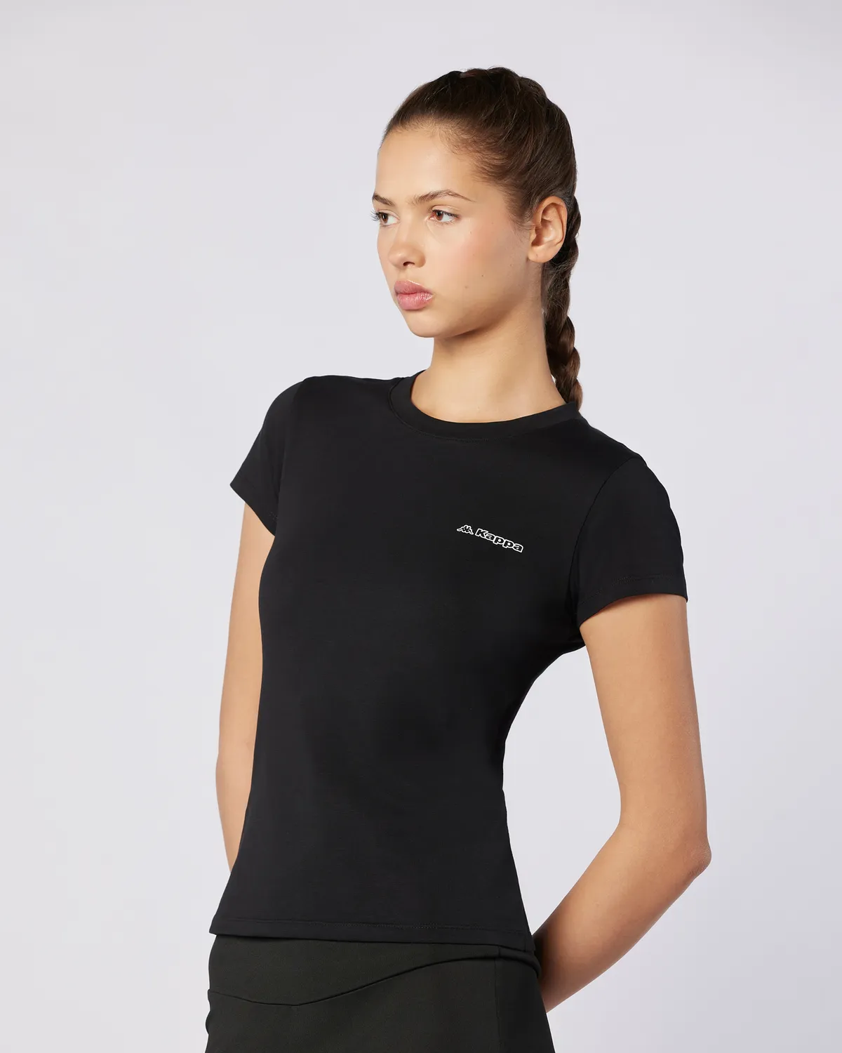 Siyah Logo Jendy Kadın Siyah Regular Fit Tişört