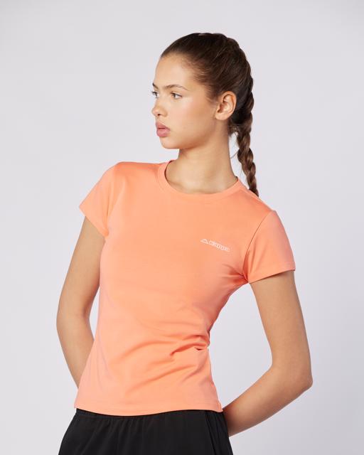 Turuncu Logo Jendy Kadın Somon Regular Fit Tişört - KAPPA® Türkiye