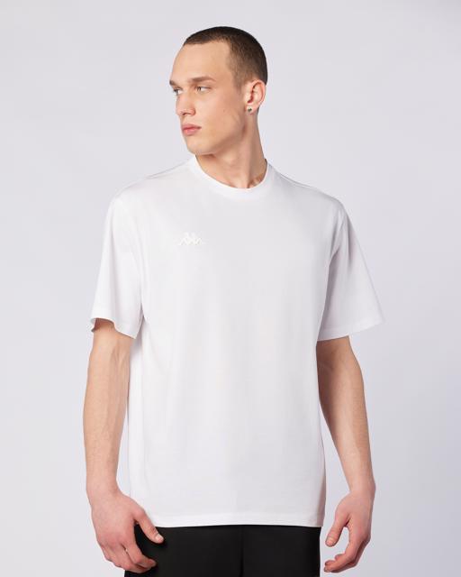 Beyaz Logo Adam Erkek Beyaz Oversize Fit Tişört - KAPPA® Türkiye