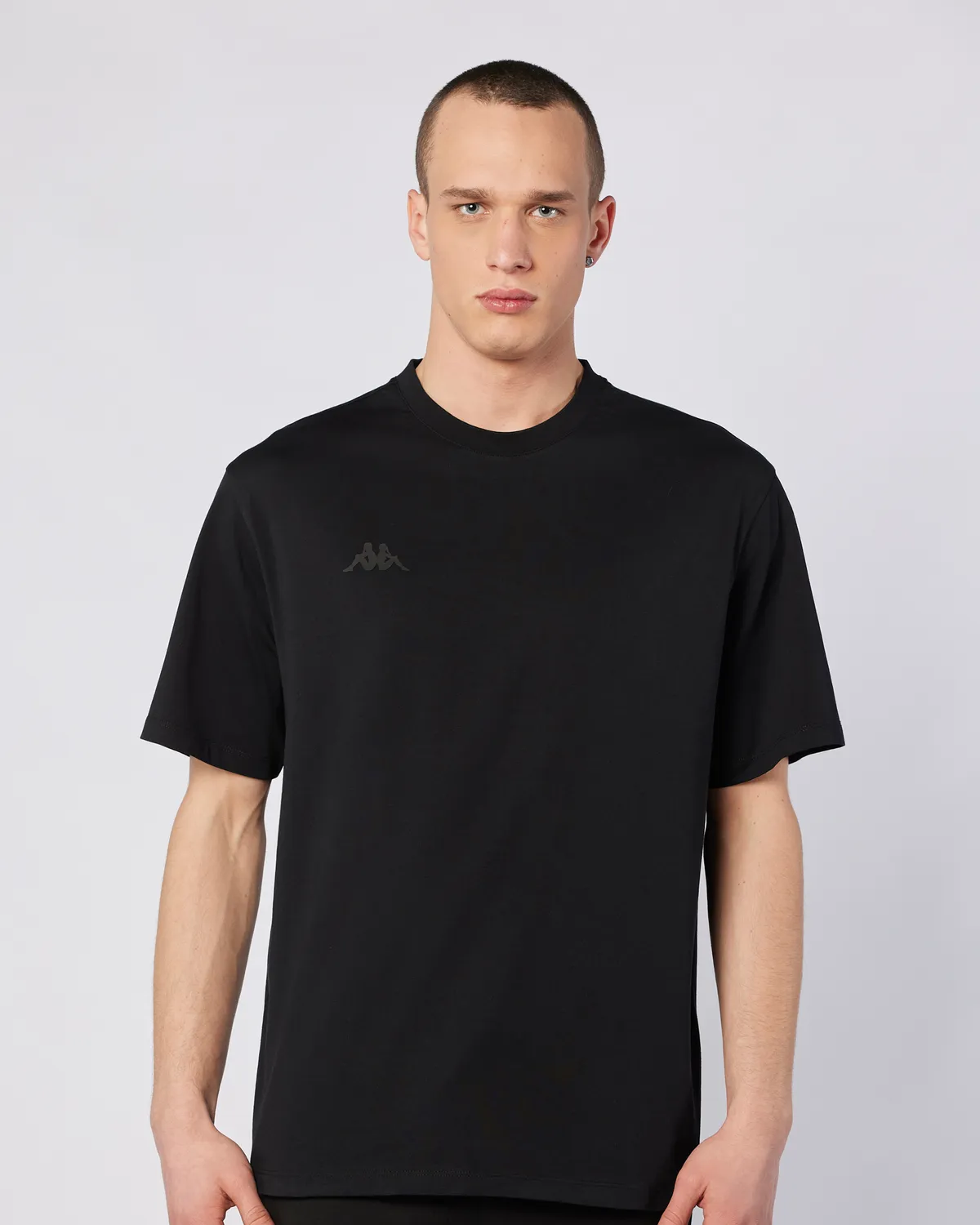 Siyah Logo Adam Erkek Siyah Oversize Fit Tişört