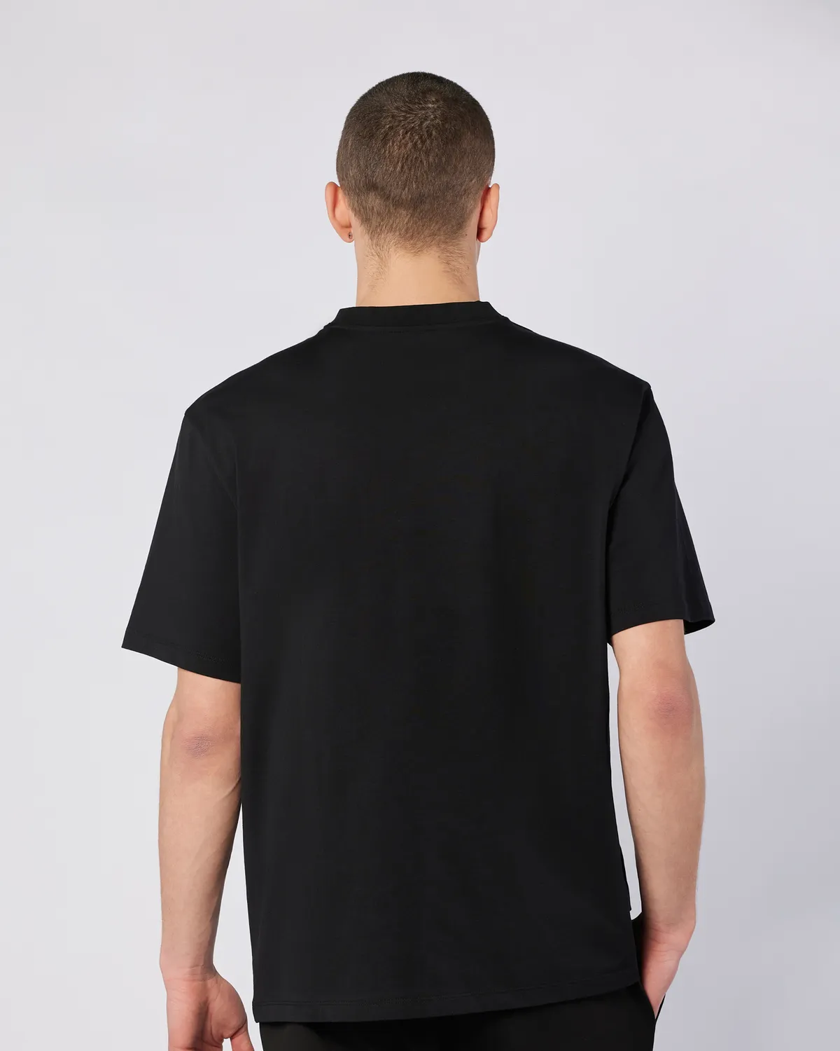 Siyah Logo Adam Erkek Siyah Oversize Fit Tişört