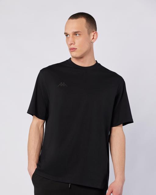 Siyah Logo Adam Erkek Siyah Oversize Fit Tişört - KAPPA® Türkiye