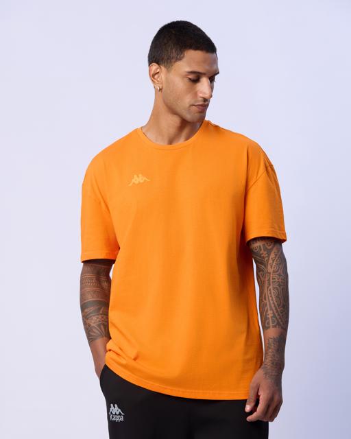 Turuncu Logo Adam Erkek Koyu Turuncu Oversize Fit Tişört - KAPPA® Türkiye
