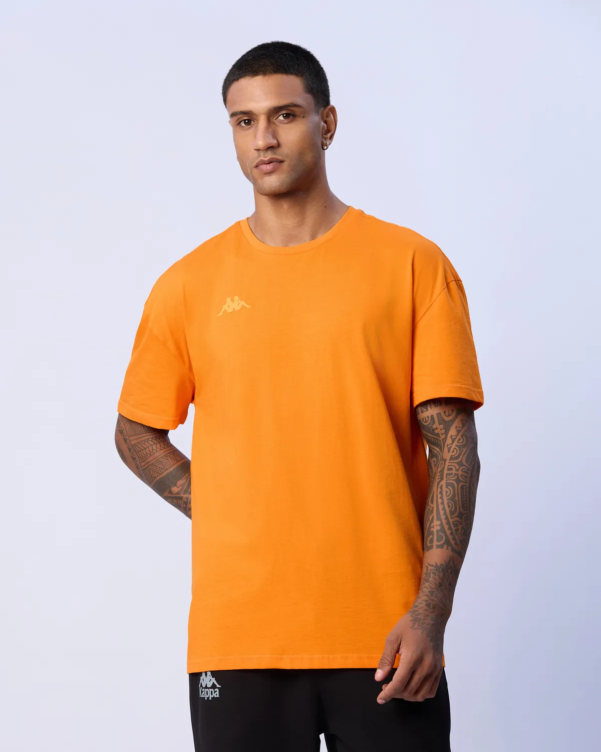 Turuncu Logo Adam Erkek Koyu Turuncu Oversize Fit Tişört