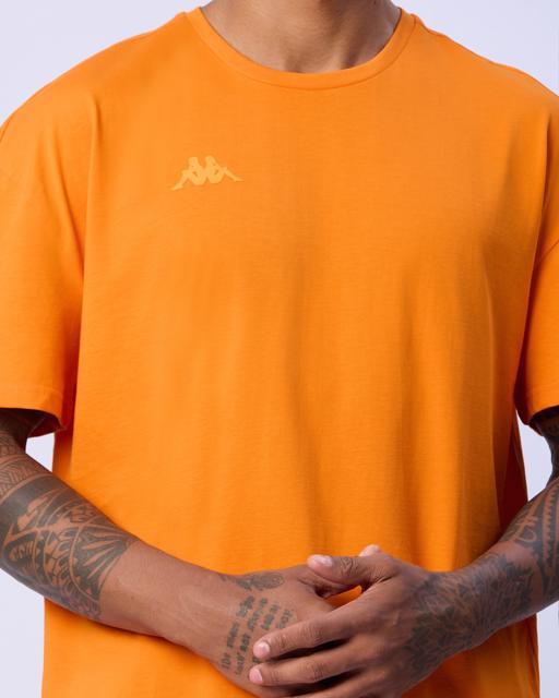 Turuncu Logo Adam Erkek Koyu Turuncu Oversize Fit Tişört - KAPPA® Türkiye