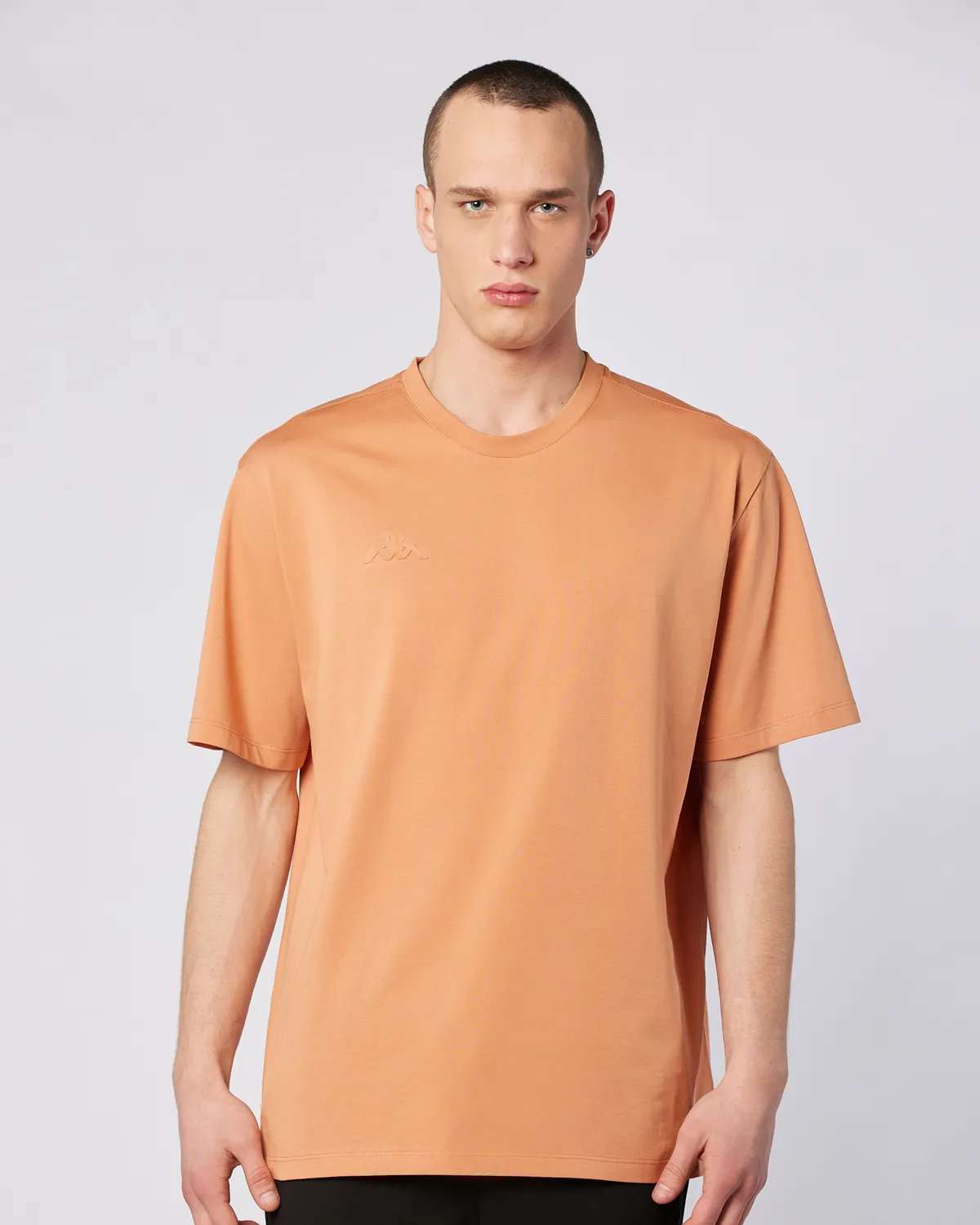 Kahverengi Logo Adam Erkek Camel Oversize Fit Tişört