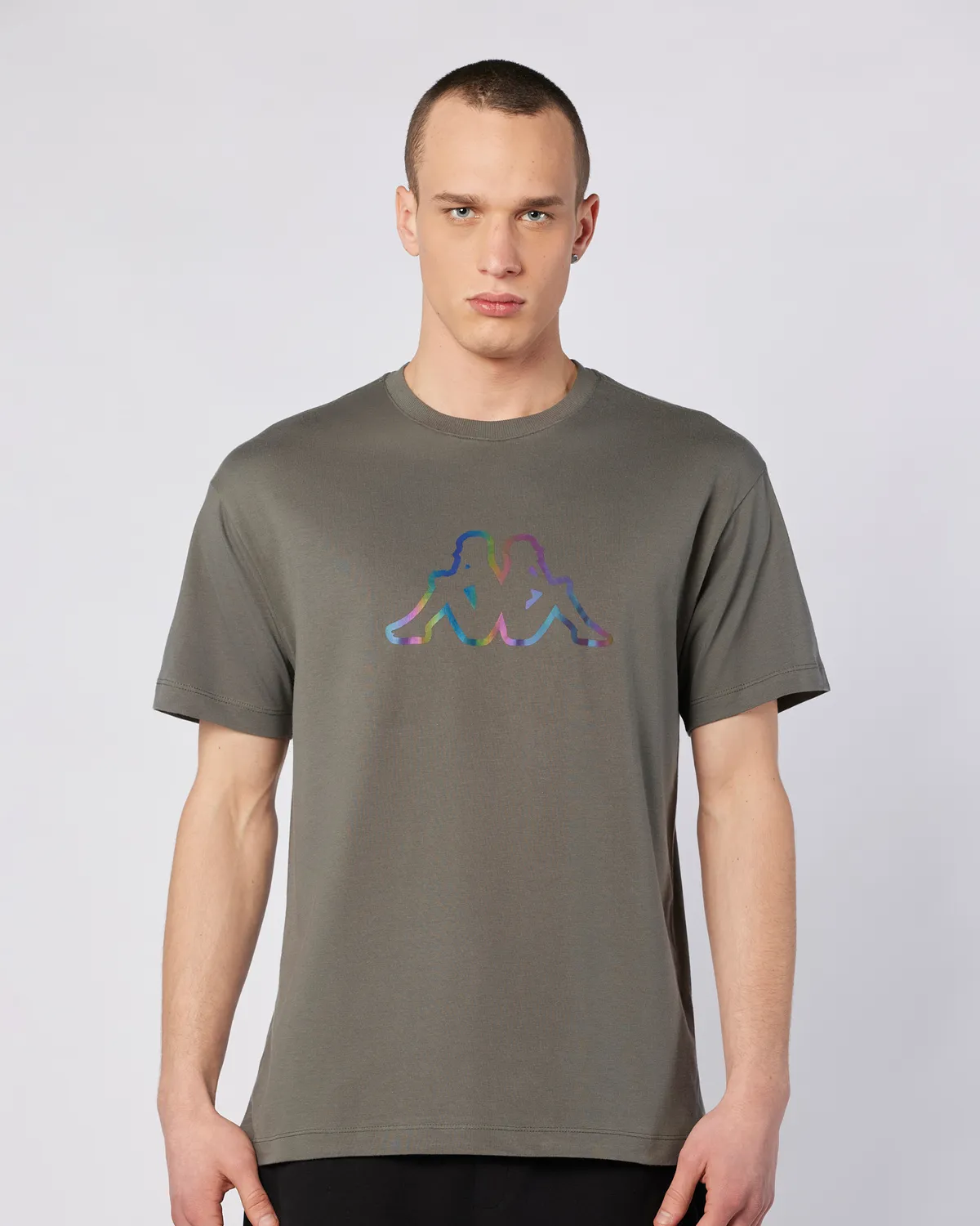 Gri Logo Brian T-Shirt Erkek Gri Regular Fit Tişört