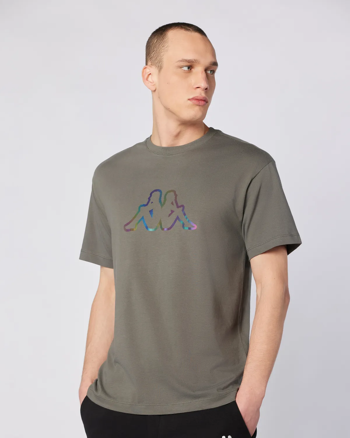 Gri Logo Brian T-Shirt Erkek Gri Regular Fit Tişört