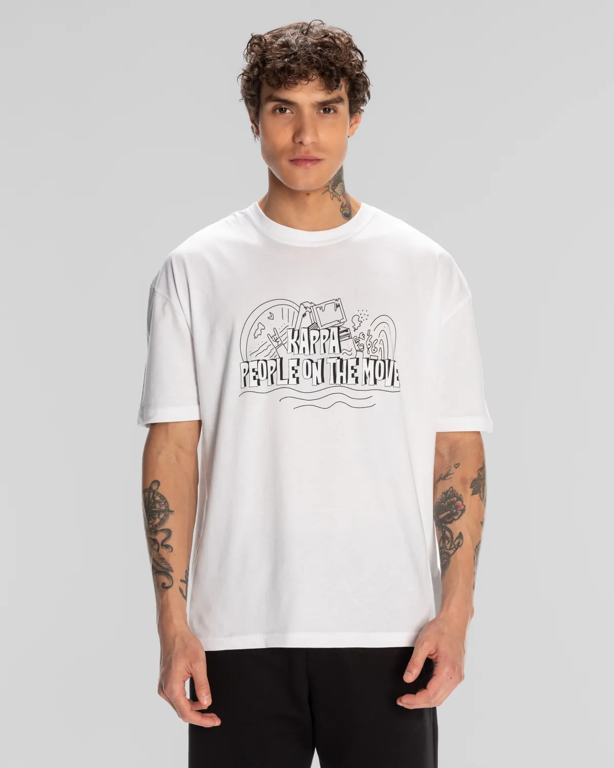 Beyaz Logo Fred Erkek Beyaz Regular Fit Tişört