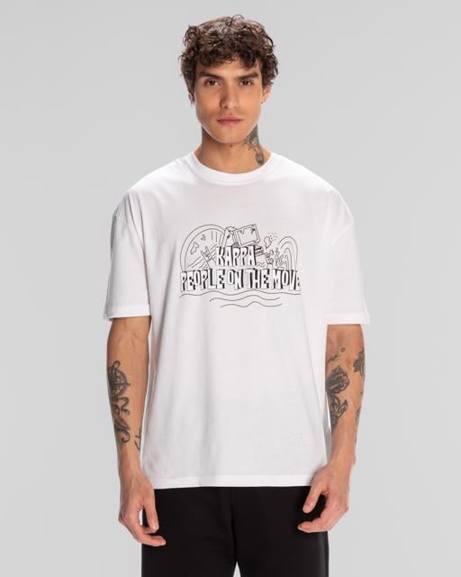 Beyaz Logo Fred Erkek Beyaz Regular Fit Tişört - KAPPA® Türkiye