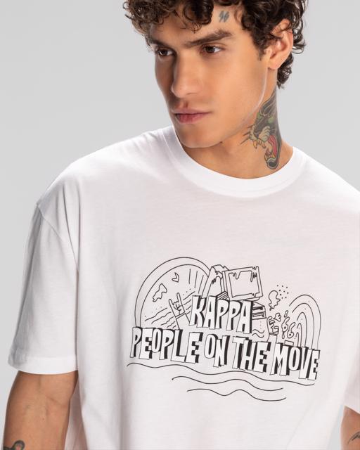 Beyaz Logo Fred Erkek Beyaz Regular Fit Tişört - KAPPA® Türkiye