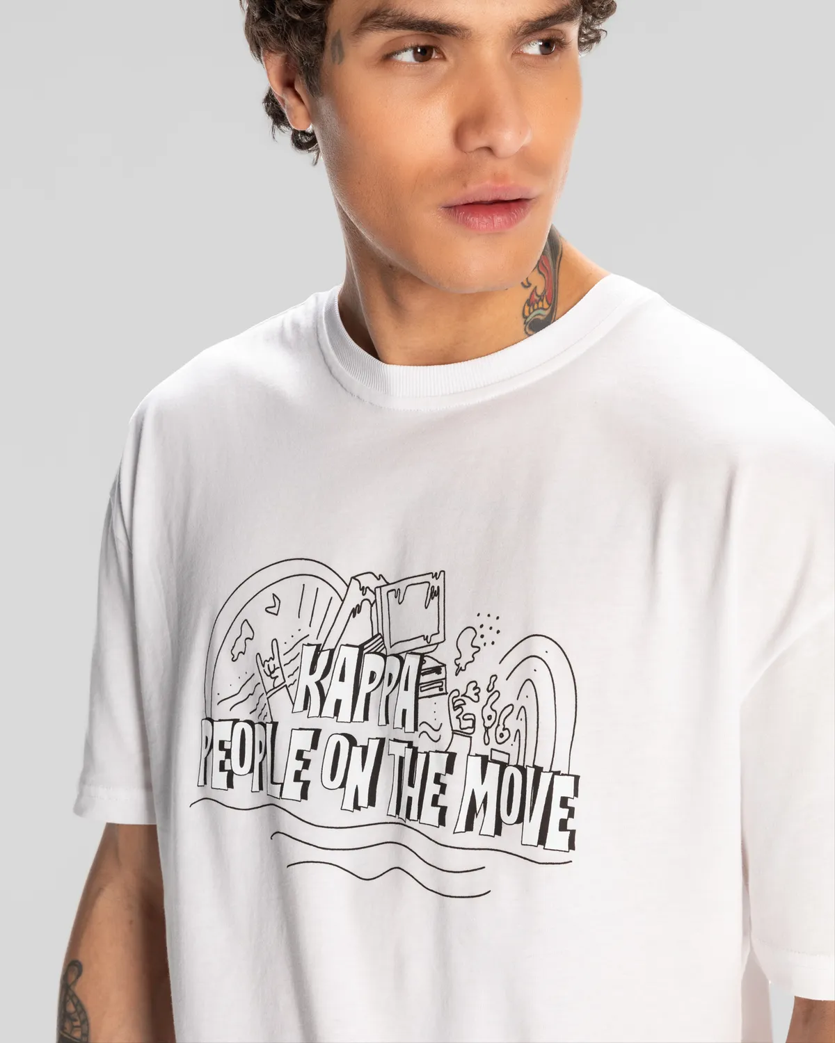 Beyaz Logo Fred Erkek Beyaz Regular Fit Tişört